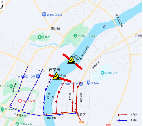 车辆绕行示意图(城南片区)