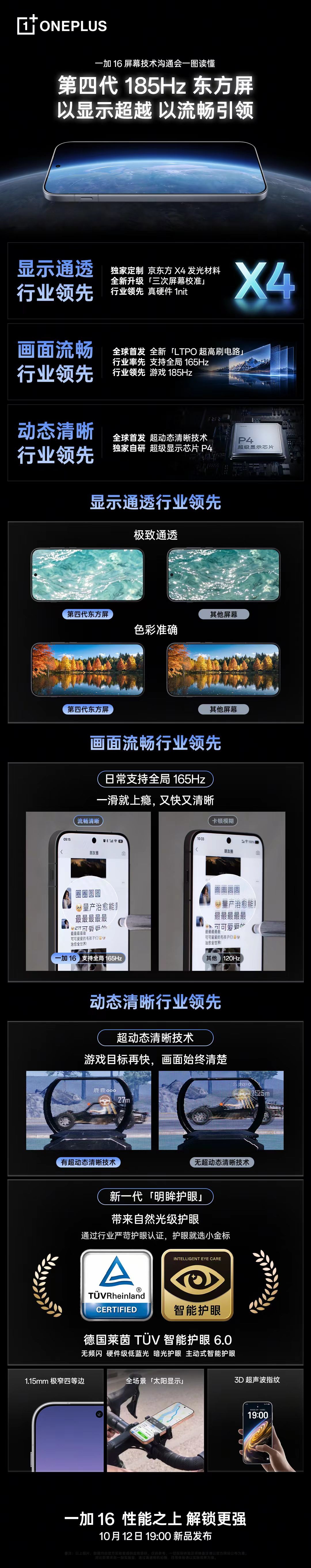 一加联合BOE发布第四代东方屏，一加16将全球首发搭载
