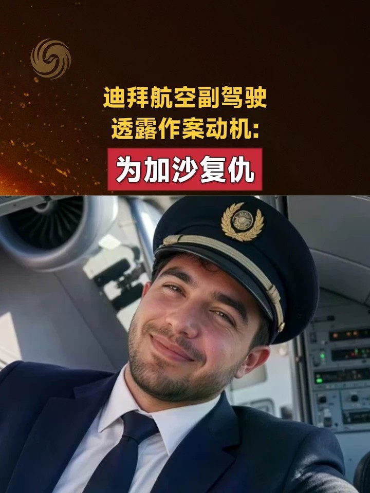 迪拜航空副驾驶透露作案动机：为加沙复仇#以色列 #加沙 #迪拜