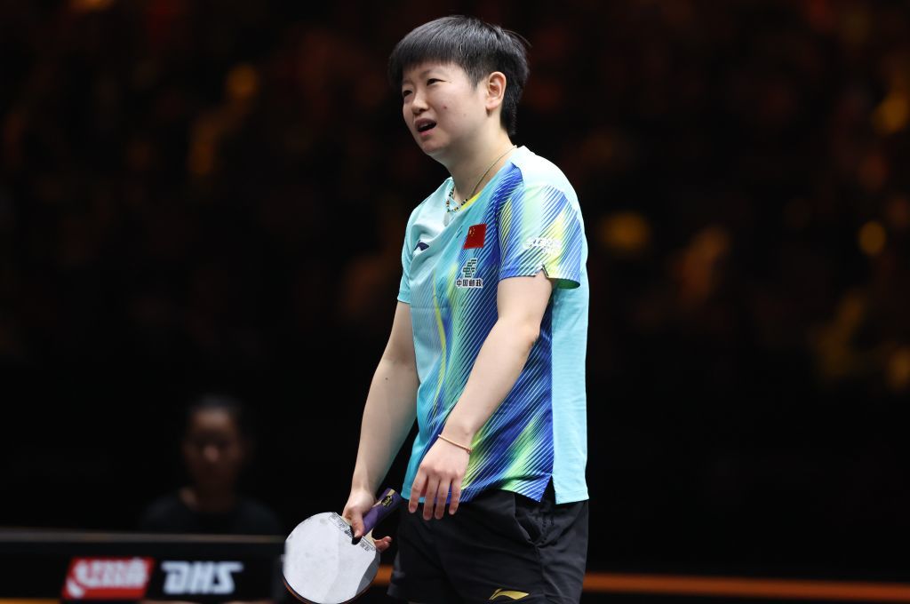 10月7日，孙颖莎在比赛中。新华社记者　张晨霖　摄