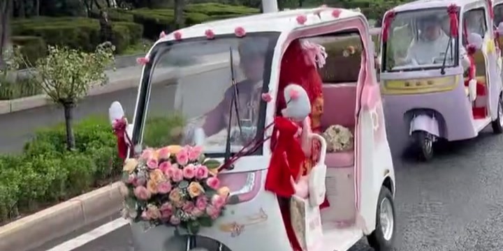 三轮当婚车 简婚亦浪漫｜河南柘城新人婚事新办倡文明新风