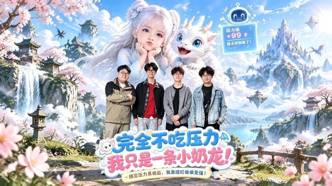 AI漫剧《完全不吃压力，我只是一只小奶龙》上线海报