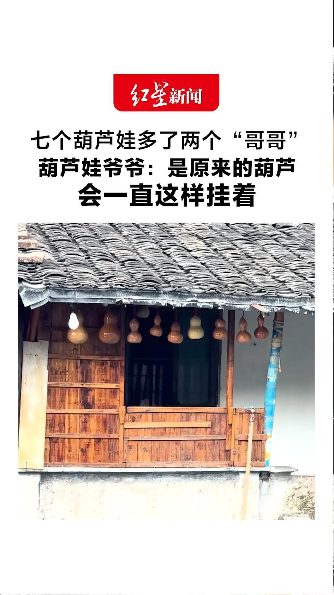 七个葫芦娃多了两个“哥哥”葫芦娃爷爷：是原来的葫芦 会一直这样挂着 如果没人再来看也不会失望