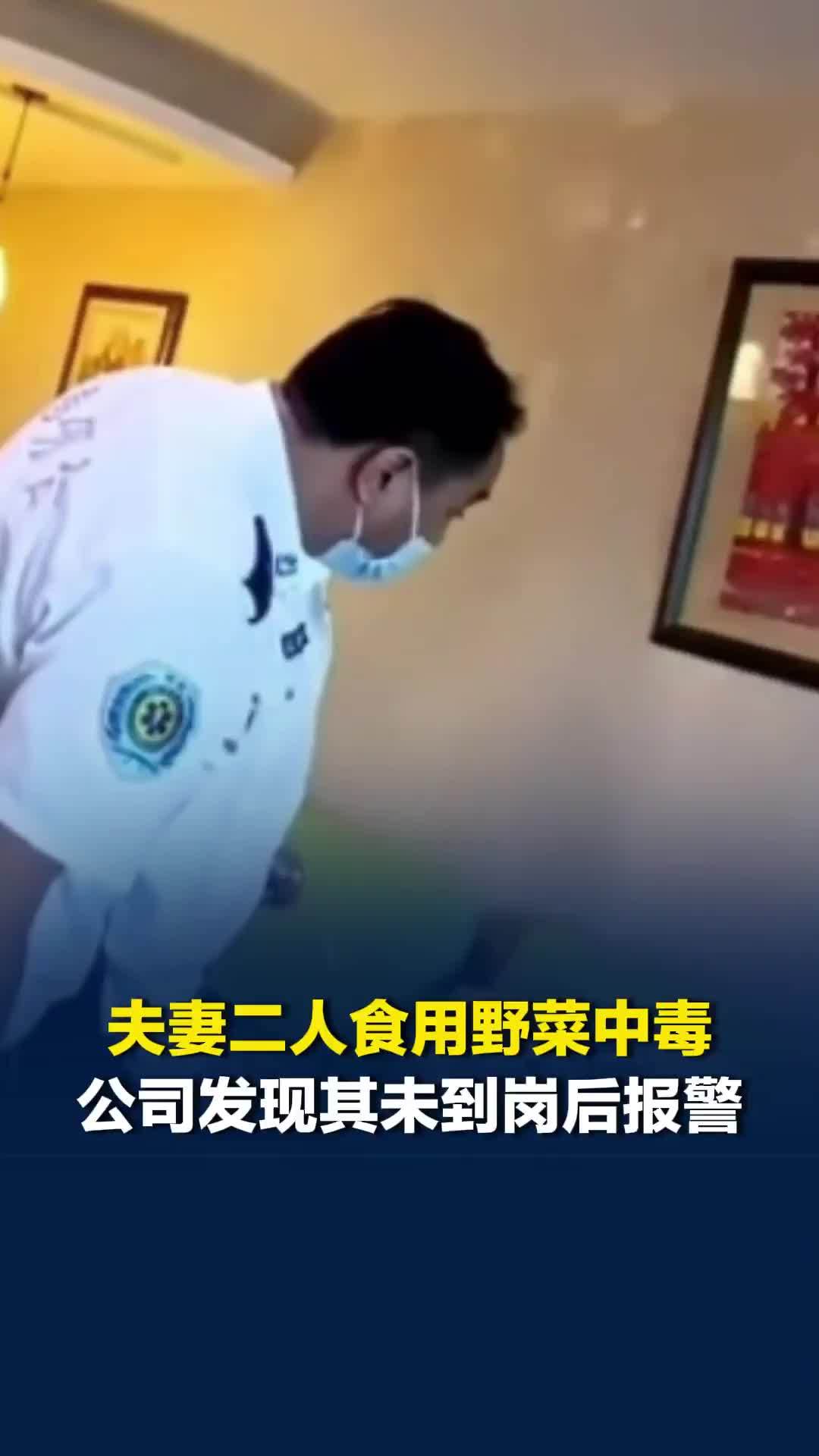 夫妻二人因食用自行采摘的野菜中毒，公司发现其未到岗后报警