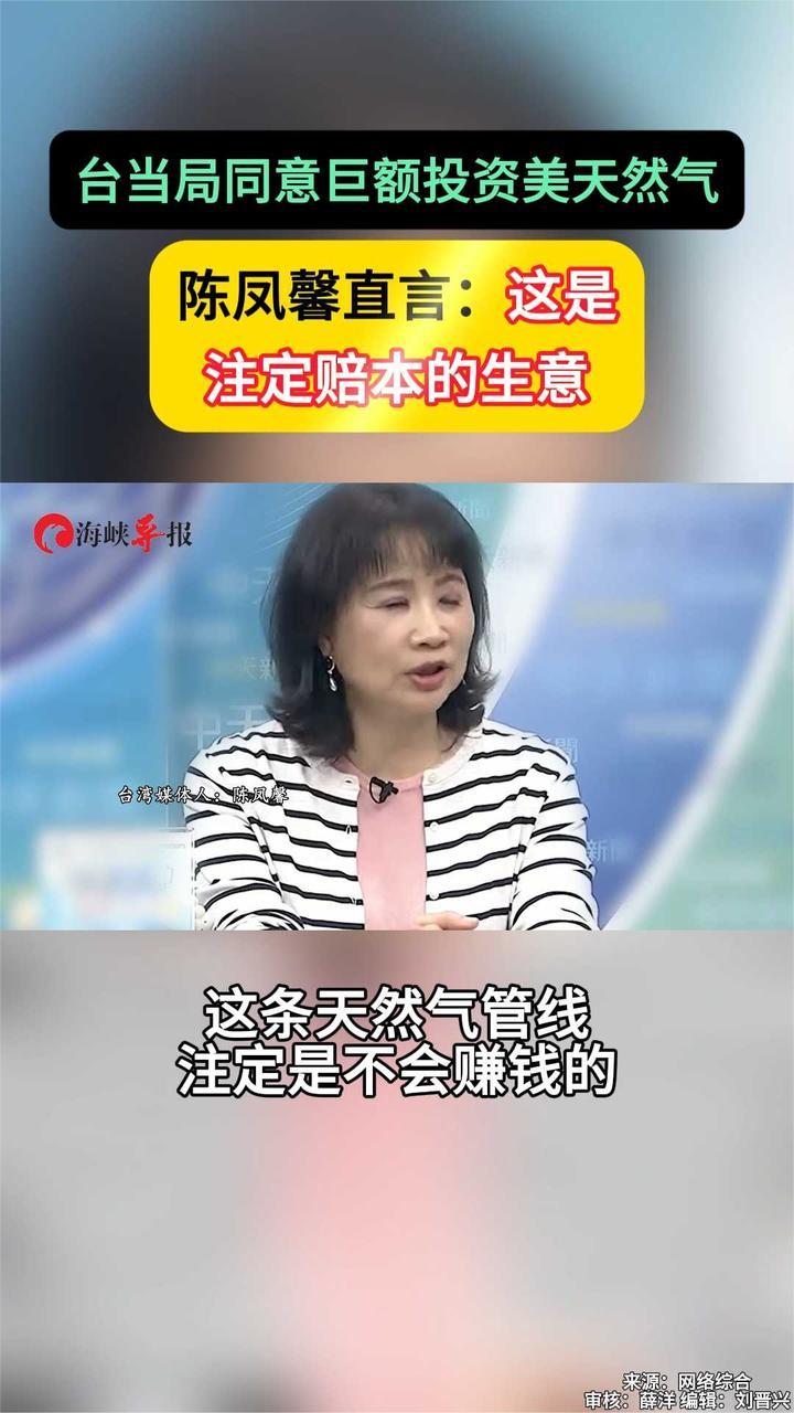 台当局同意巨额投资美天然气 陈凤馨直言：这是注定赔本的生意