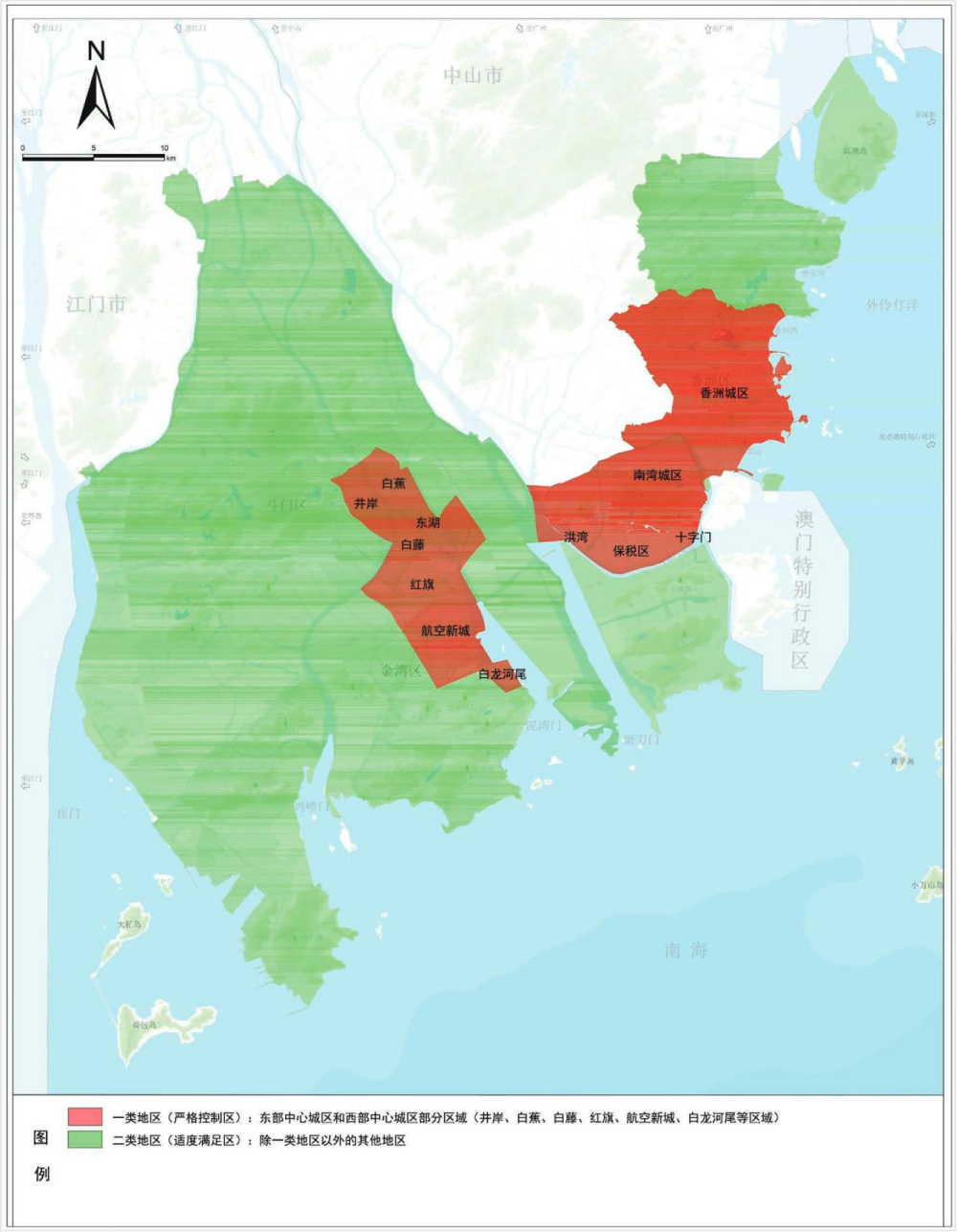 珠海市路内停车管理分区示意图
