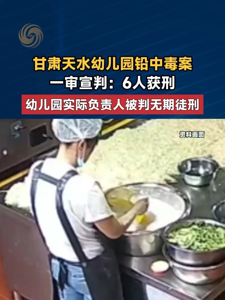 甘肃天水幼儿园铅中毒案一审宣判：6人获刑。幼儿园实际负责人被判无期徒刑