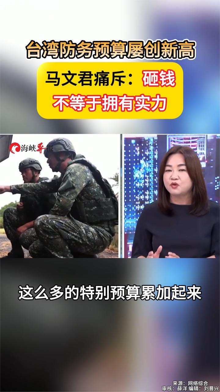 台湾防务预算屡创新高 马文君痛斥：砸钱不等于拥有实力