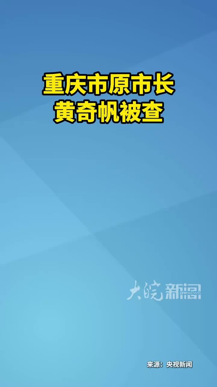 重庆市原市长 黄奇帆被查