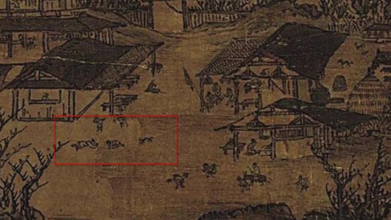 五代关仝的《关山行旅图》画里的行人，为何当街相互跪拜？