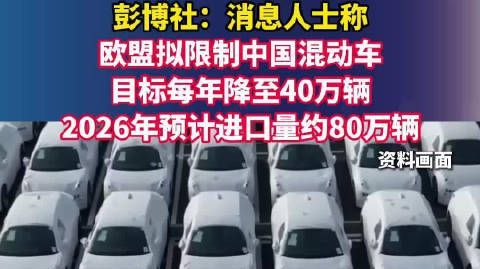 欧盟拟限中国混动车年销40万辆 彭博社：消息人士称欧盟拟限制中国混动
