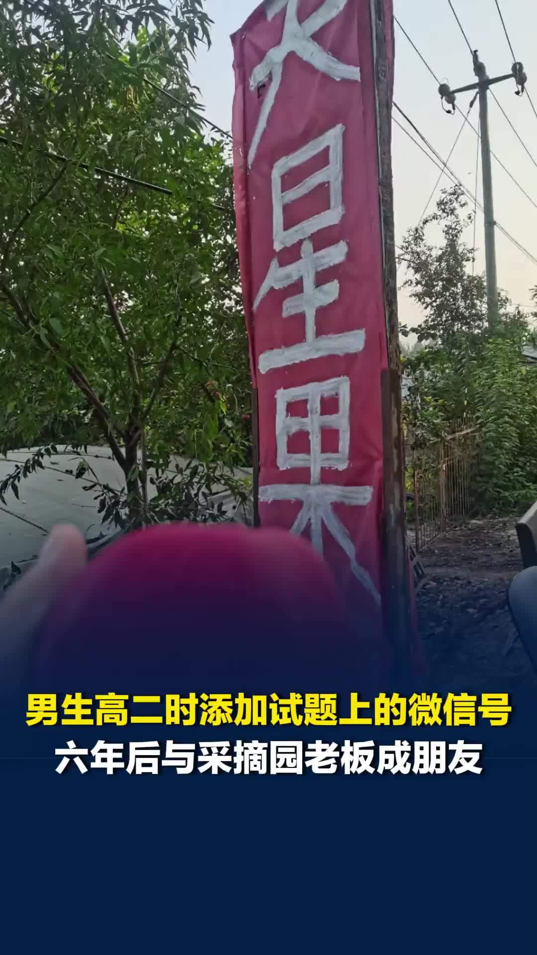 男生六年前做英语试卷时，添加试题中“采摘园广告”上微信号码，后与采摘园老板成朋友