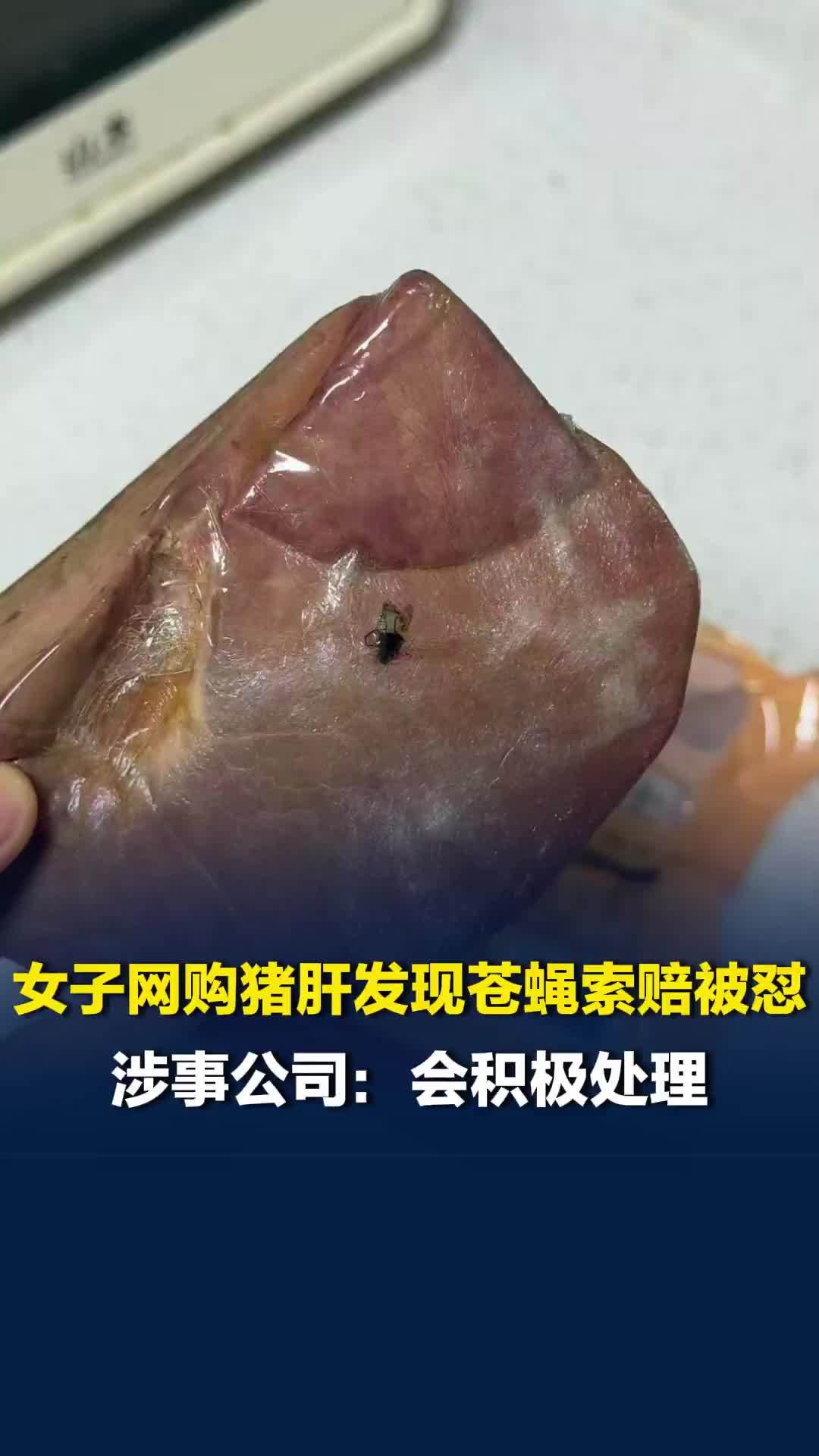 女子称网购猪肝发现苍蝇索赔被怼“你不就是想要钱吗”，涉事公司回应：会积极处理