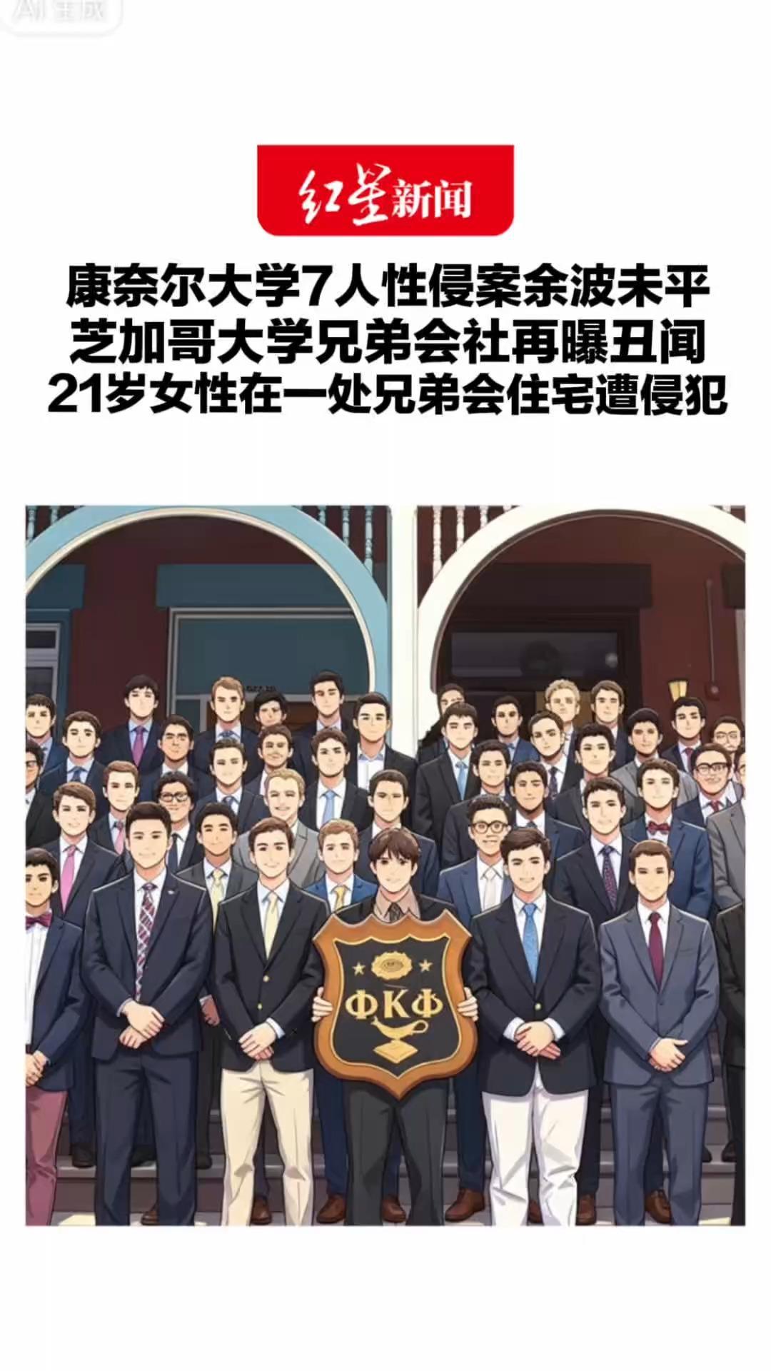 康奈尔大学7人性侵案余波未平 芝加哥大学兄弟会社再曝丑闻 21岁女性在一处兄弟会住宅遭侵犯 警方：正在调查