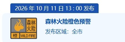 珠海全市森林火险预警信号升级为橙色