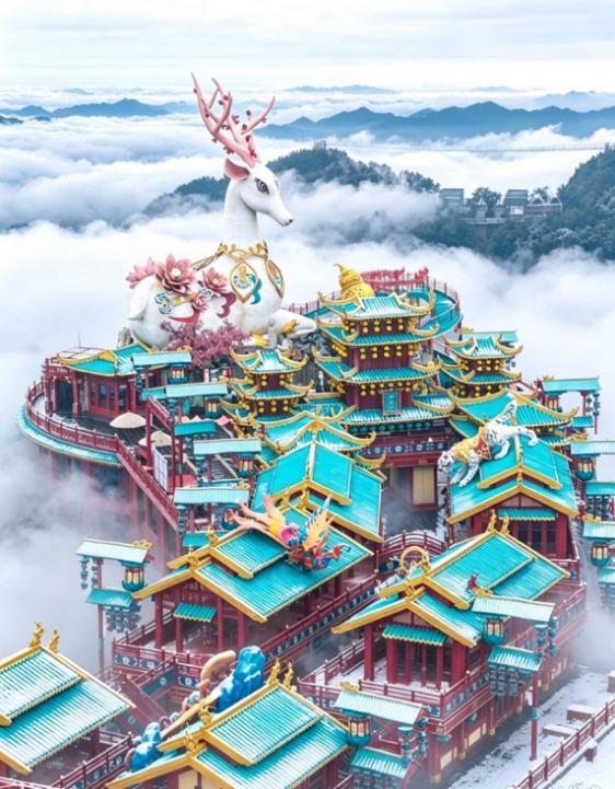 位于云上草原景区内的仙霞镇