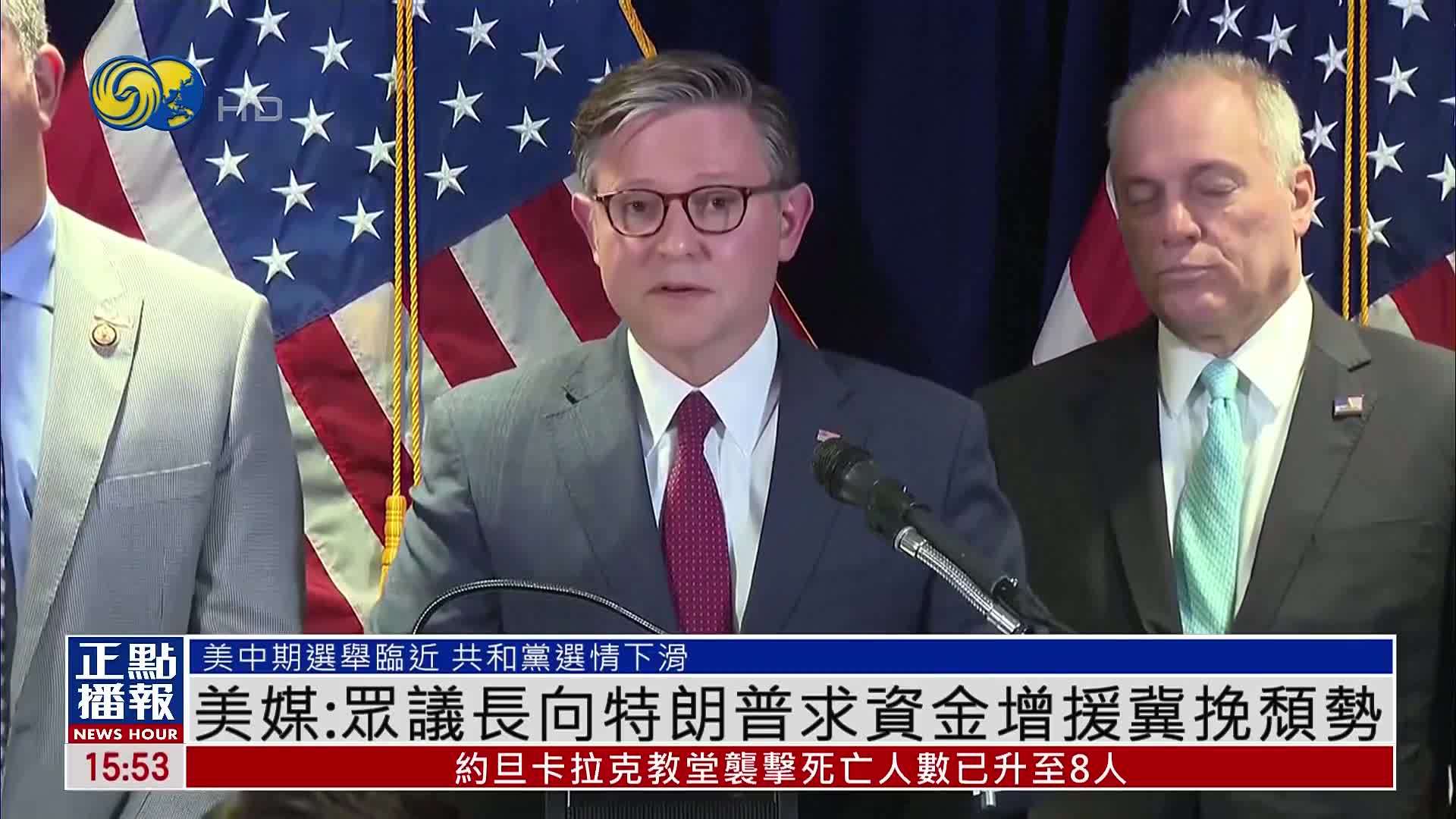 美媒：众议长向特朗普求资金增援冀挽颓势