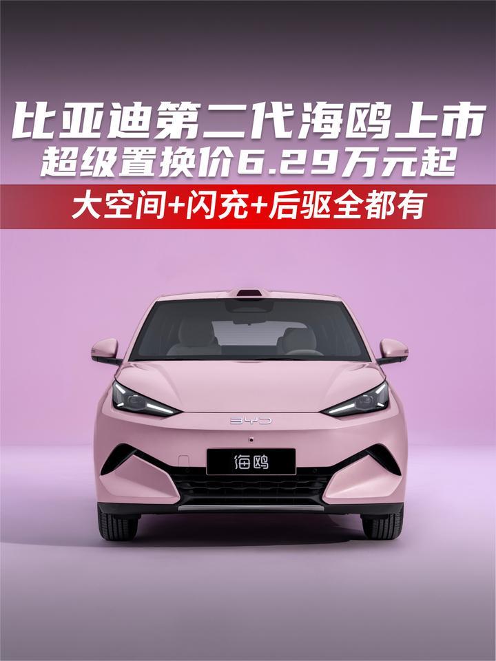 超级置换价6.29万元起，比亚迪第二代海鸥上市
