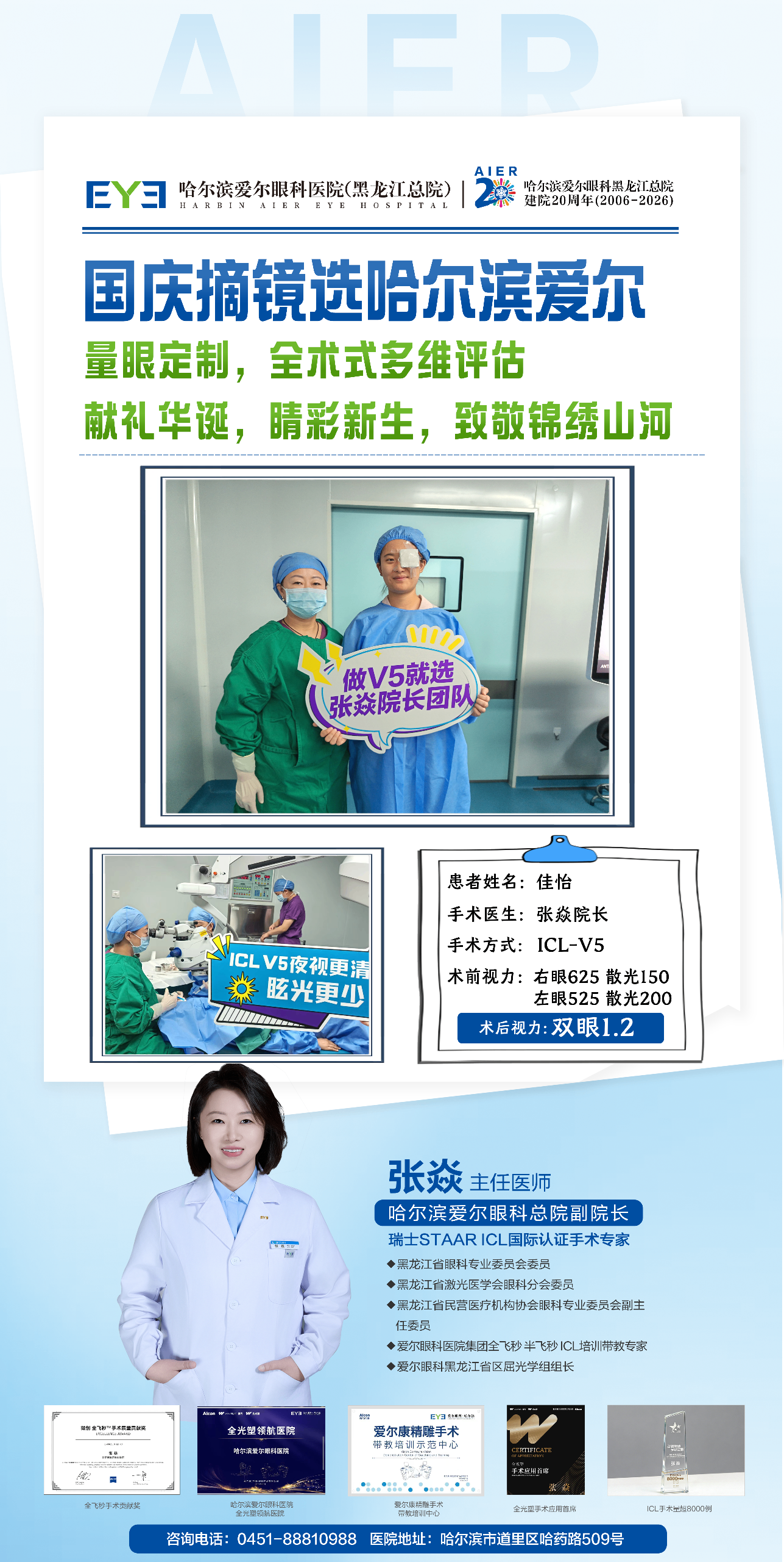 图1 张焱院长团队 ICL-V5 摘镜案例海报