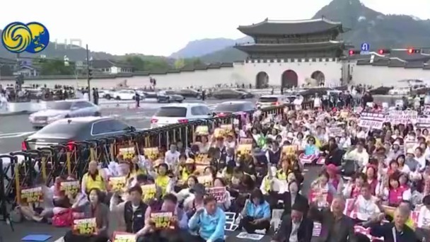 韩国民众抗议美国推迟移交战时指挥权
