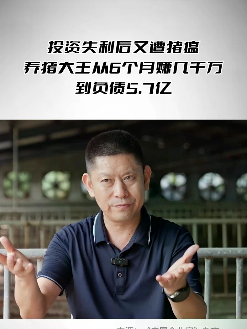 投资失利后又遭猪瘟，养猪大王从6个月赚几千万到负债5.7亿