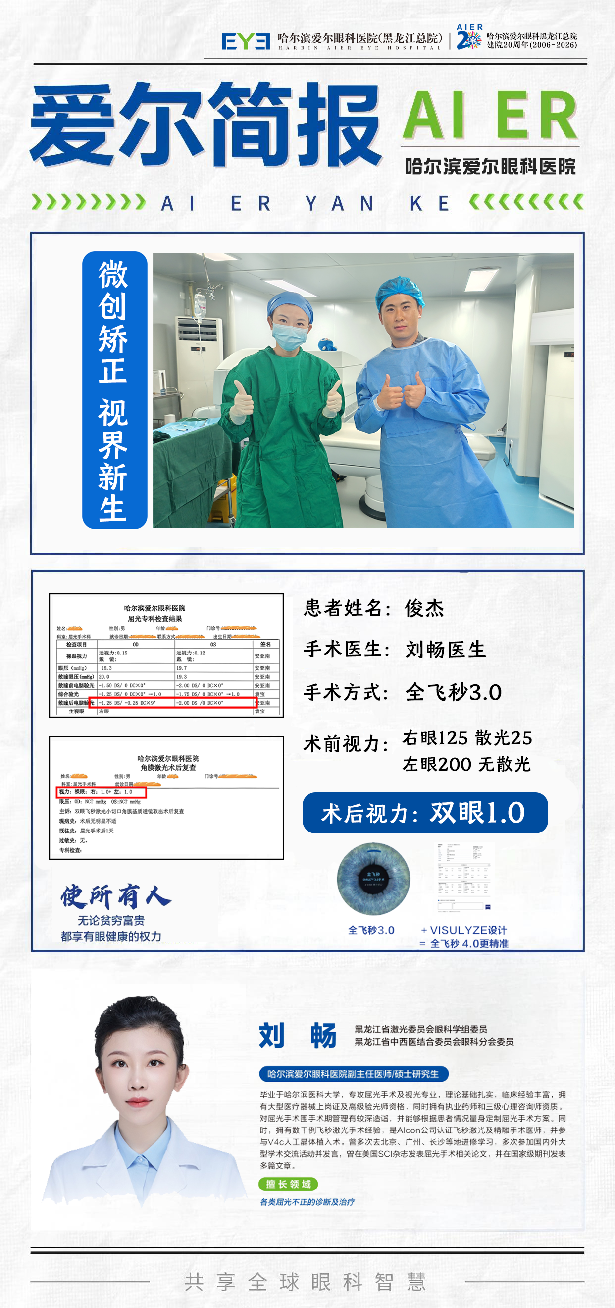 图 刘畅医生 全飞秒 3.0 摘镜案例海报