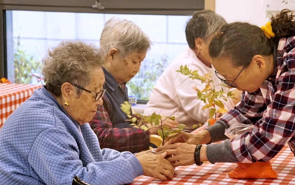 2024年10月31日，居住在北京市朝阳区来广营福寿苑养老服务中心的老年人参加手工技艺学习班。新华社记者　李欣　摄