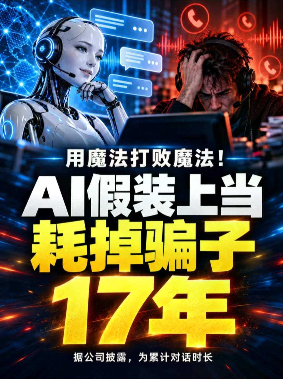用魔法打败魔法！AI假装上当，骗子白忙活17年 #AI #人工智能话题 #诈骗 #科技 #热门
