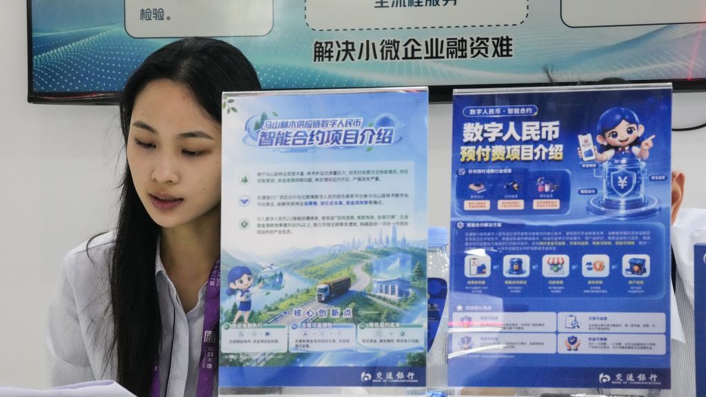 2026年9月20日,在中国—东盟博览会上,工作人员向观众展示数字人民币使用流程。新华社记者张爱林 摄