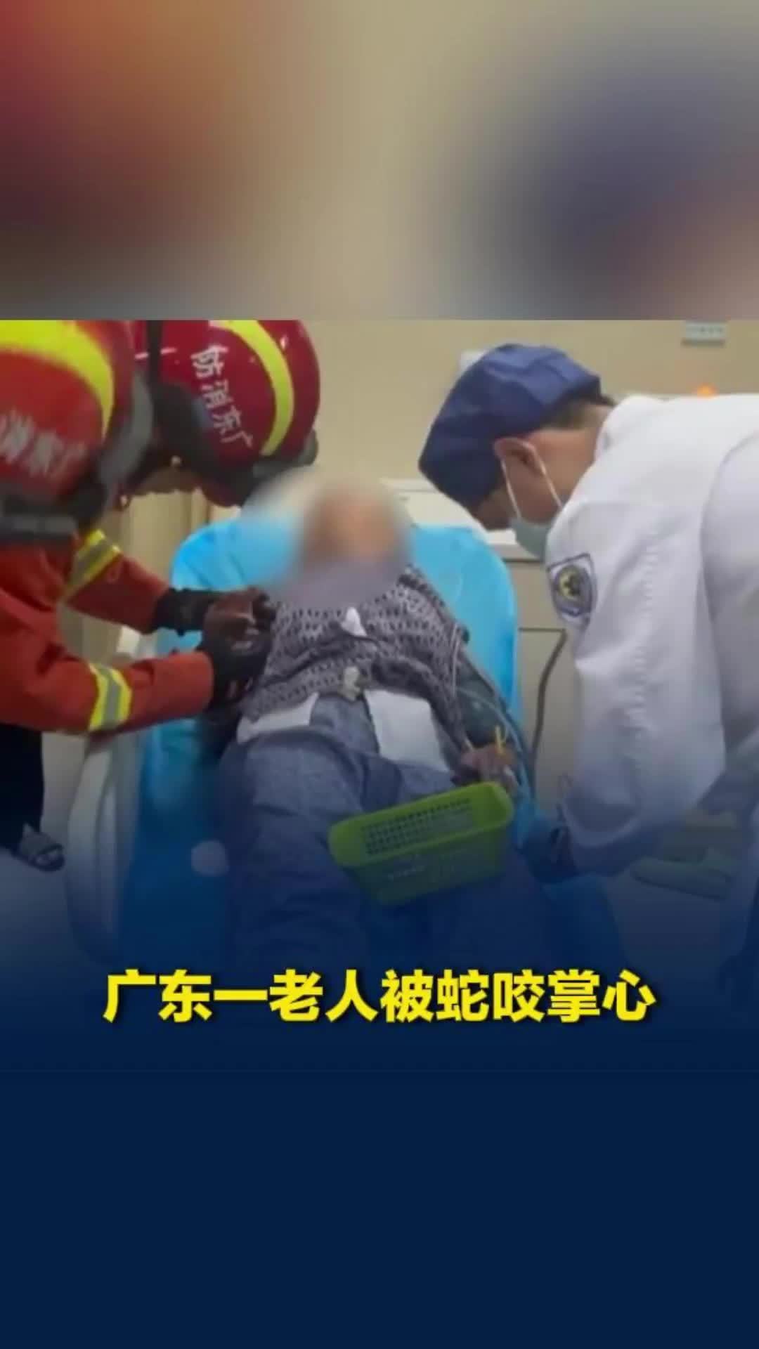 广东一老人被蛇咬掌心，手部肿胀戒指手镯死死勒住皮肉，消防5分钟破拆施救