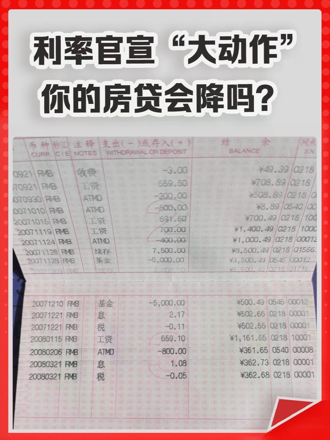 利率官宣“大动作”，你的房贷会降吗？#房贷 #利率 #买房 #存款 #贷款