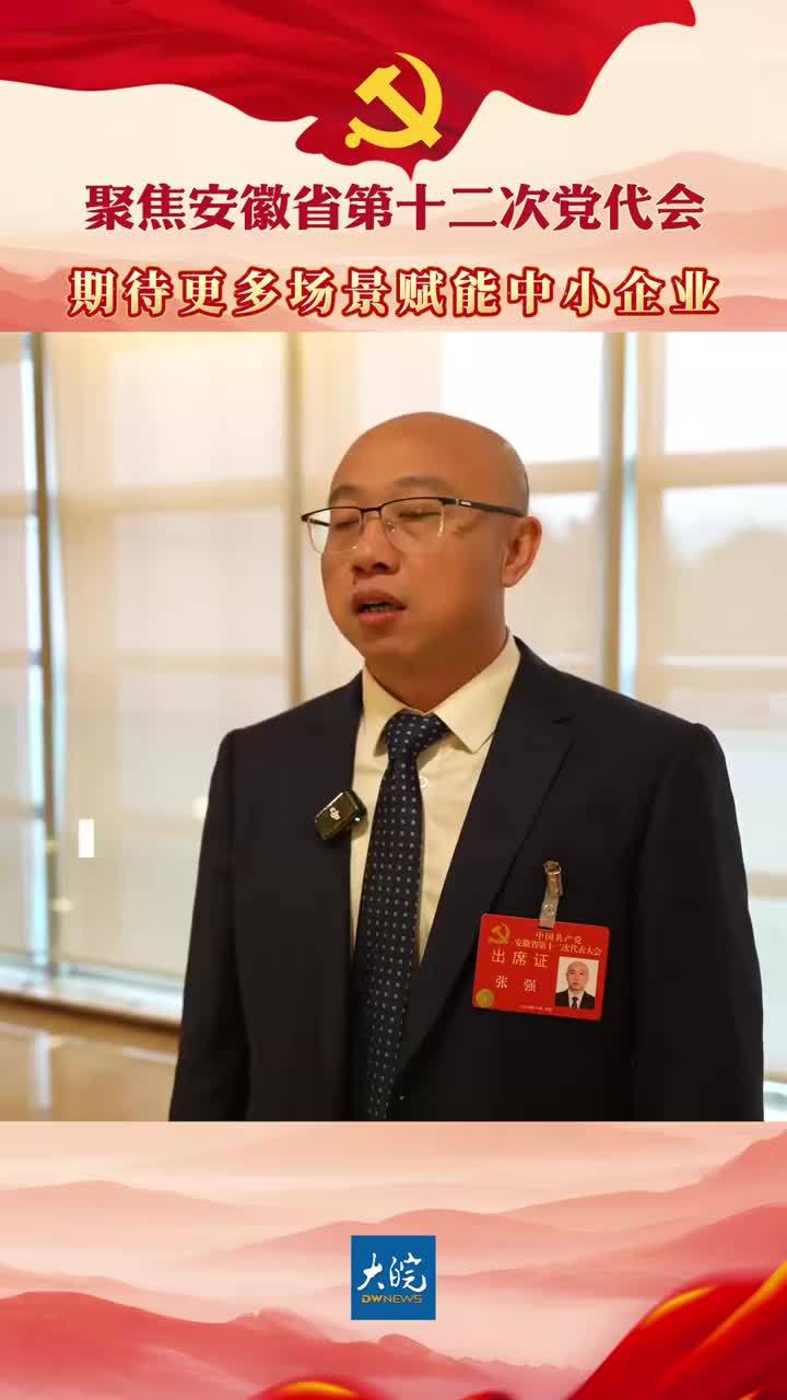 安徽省第十二次党代会代表张强：期待更多场景赋能中小企业#媒体原创