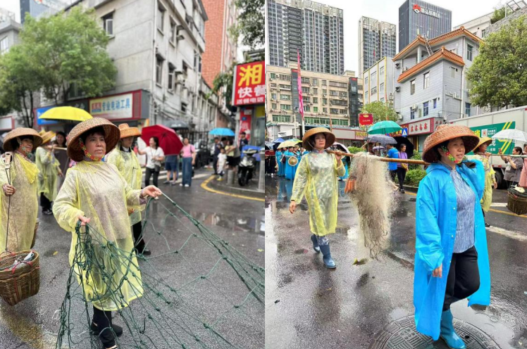 2024年北帝庙三月三巡演，渔民特色队伍雨中巡演