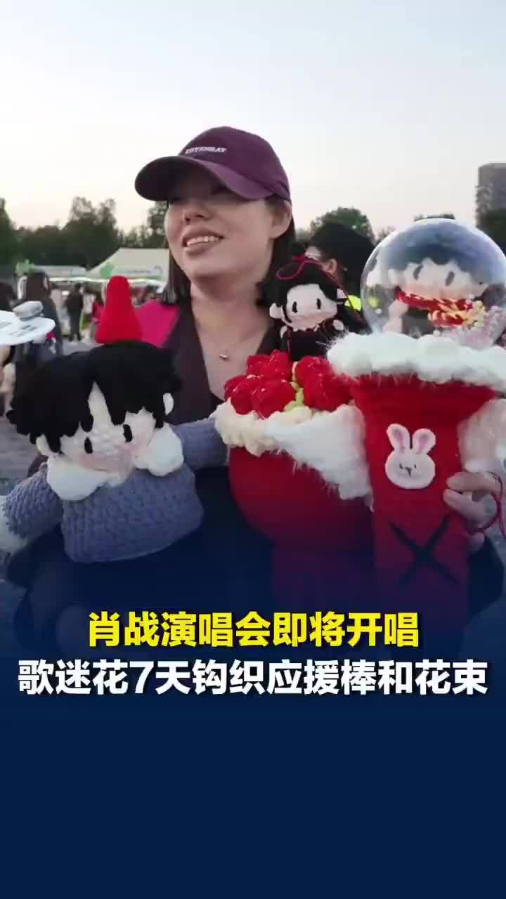 肖战粉丝花7天用毛线钩出应援棒