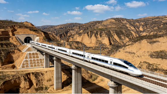 西延高铁黄土高原桥梁隧道,黄土高原上修350km/h级别高铁,创造历史