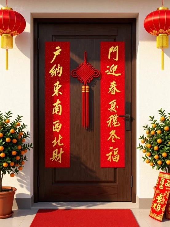 著名书法家张同颂书法《门迎户纳》春联