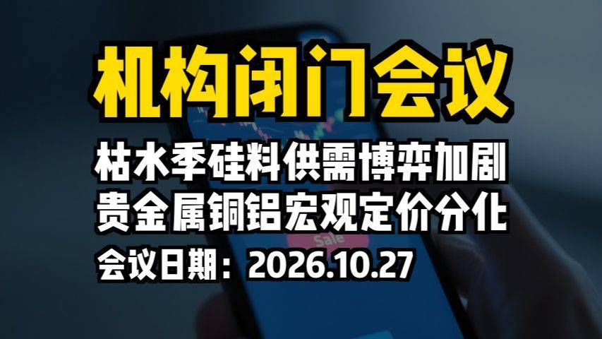 机构闭门会议：枯水季硅料供需博弈加剧，贵金属铜铝宏观定价分化