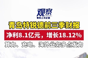青岛特锐德前三季财报：净利8.1亿元，增长18.12%