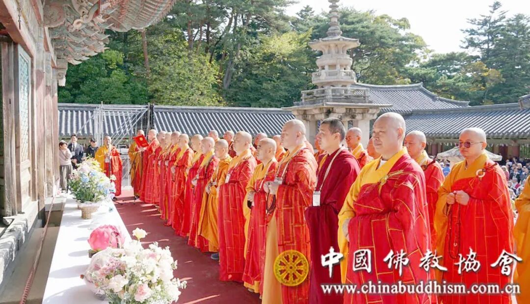 中国佛教代表团在法会上诵经