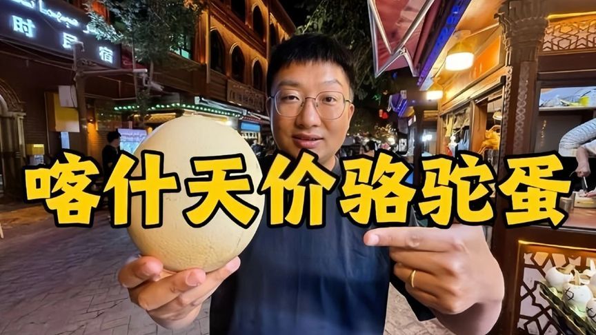 新疆喀什汗巴扎天价烤蛋，300块一个的鸵鸟蛋，卖给我250元