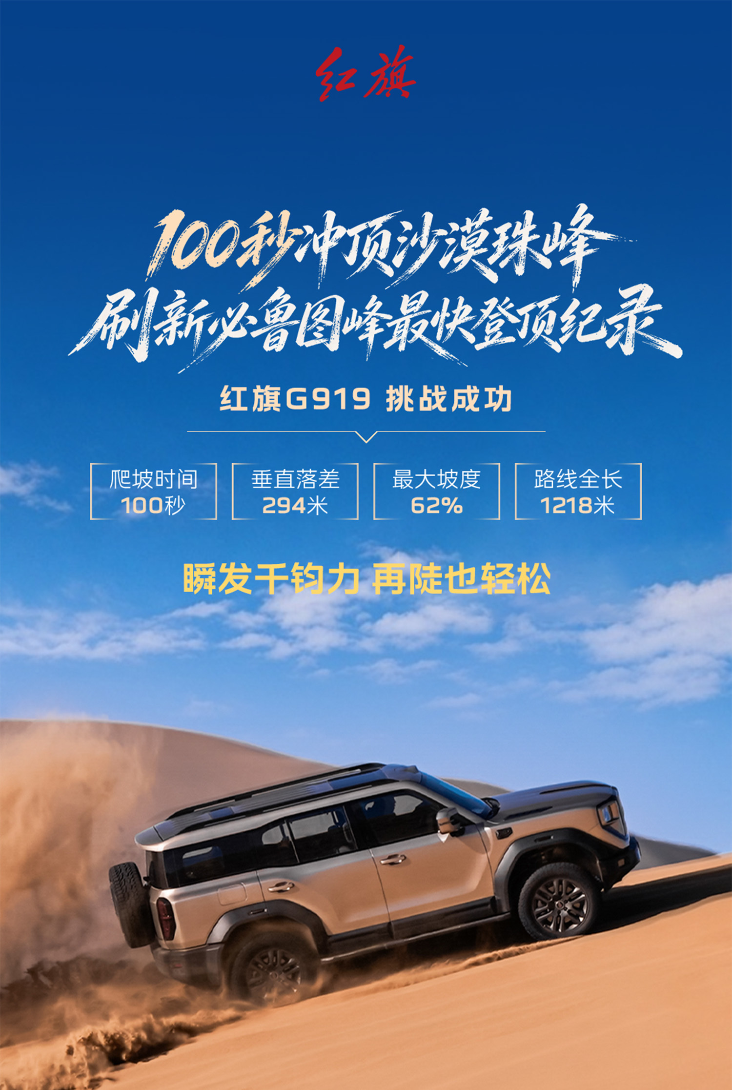 四电机豪华硬派越野新选择！红旗G919上市售价34.98万元起