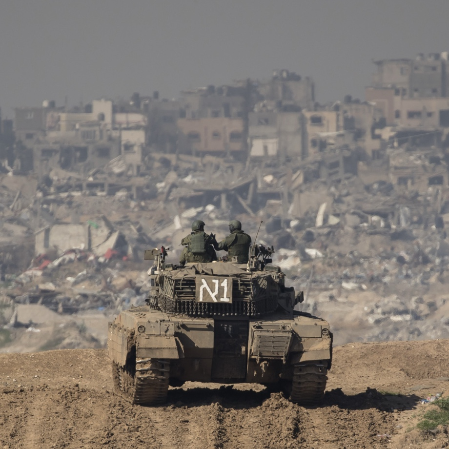 ▎以色列国防军（IDF）的坦克（Merkava）在加沙地带边境执行任务 图源：Getty