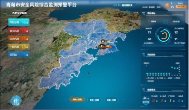 ▲青岛市城市安全风险综合监测预警平台