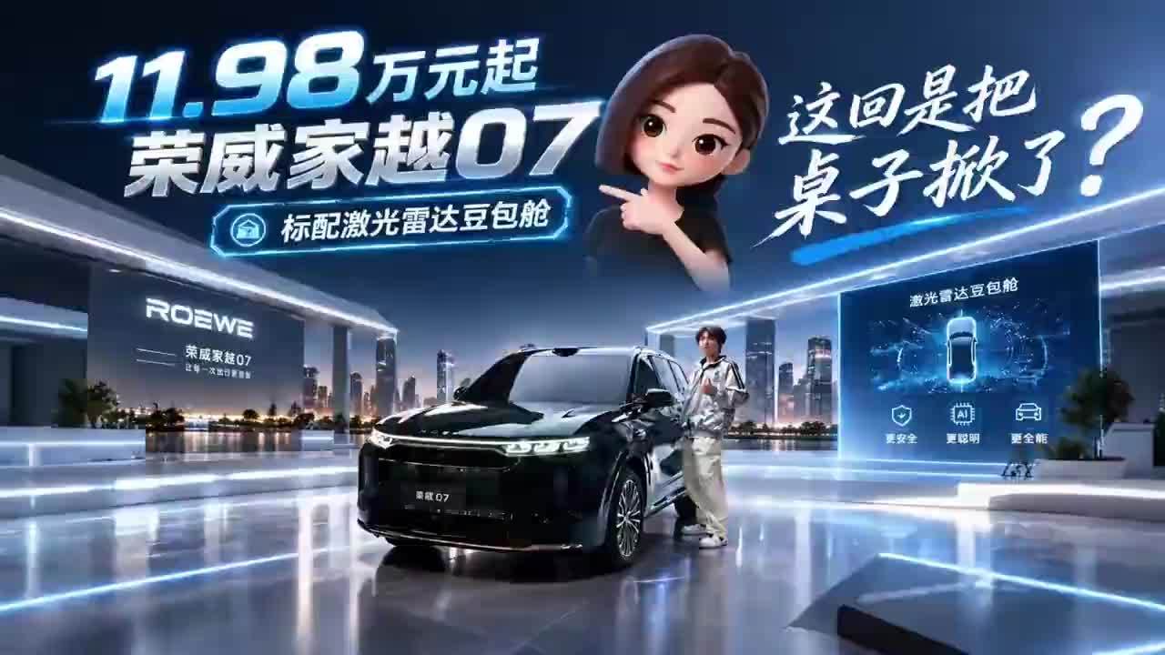 【告别伪AI噱头！荣威家越07原生整车智能，11.98万起能颠覆同级？】 刚从荣威家越 07 发布会散场，有句话必须说： 15 万级家用 SUV 的门槛，今天真被抬上去了。全系标配激光雷达 + Mom