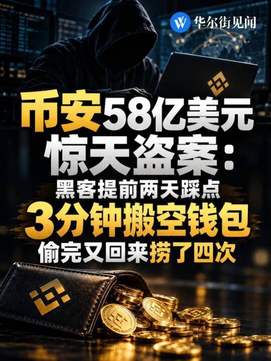 币安58亿美元惊天盗案：黑客提前两天踩点，3分钟搬空钱包，偷完又回来捞了四次