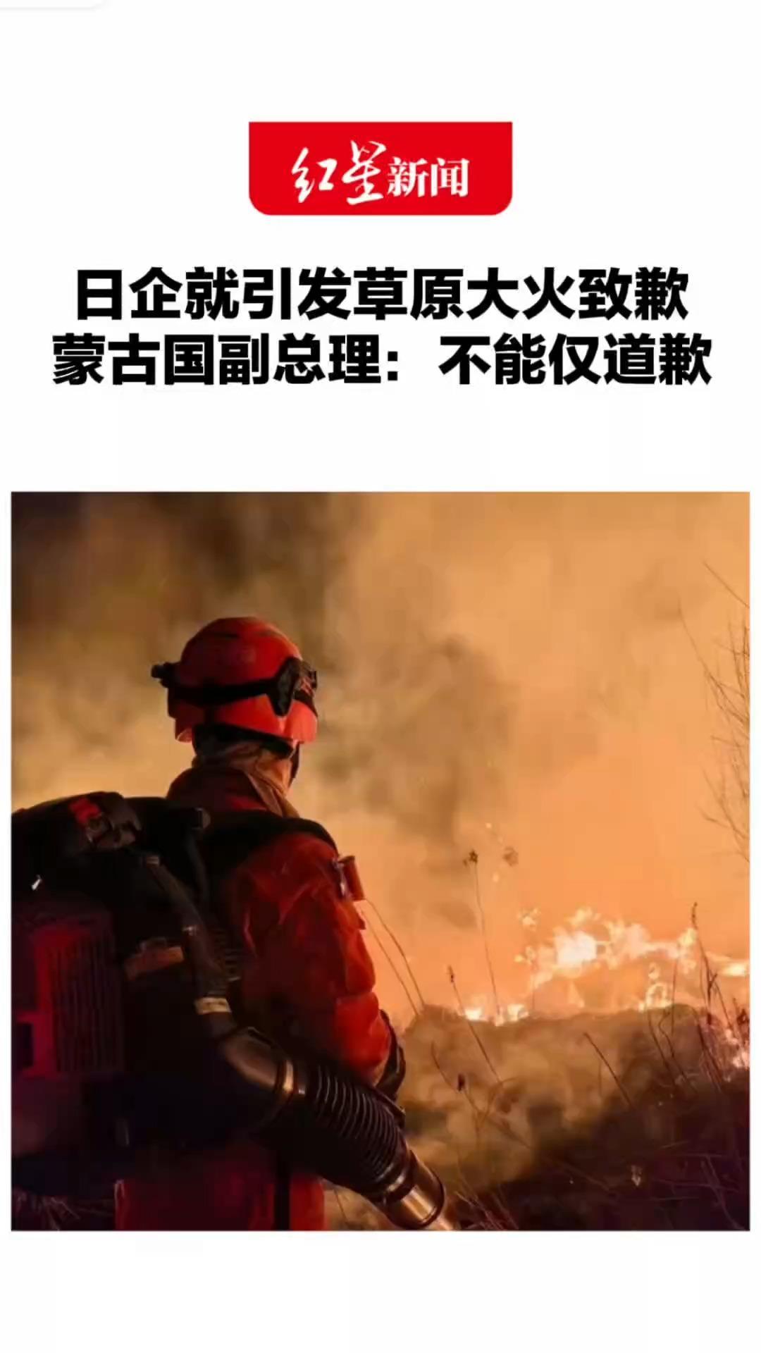日企就引发草原大火致歉 蒙古国：不能仅凭道歉就了结此事 有必要对相关责任方提出赔偿要求