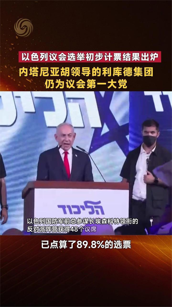 以色列议会选举初步计票结果出炉 利库德集团仍为议会第一大党