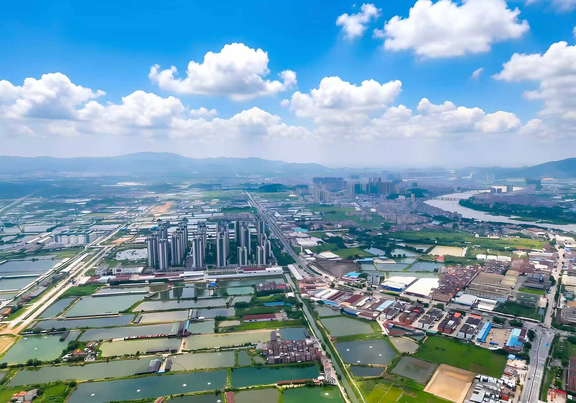 四会市城中街道航拍图