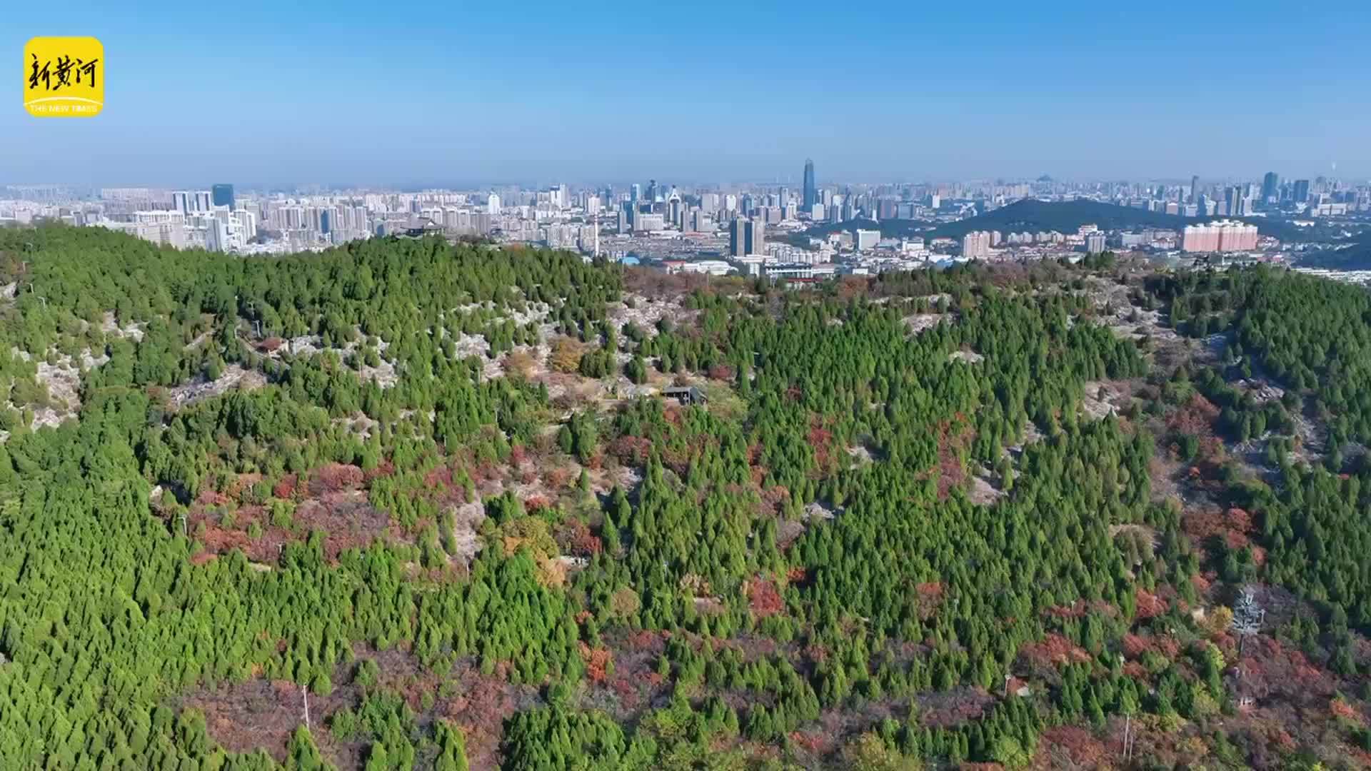 济南郎茂山满目青翠邂逅“泉城蓝”