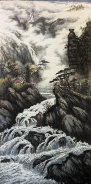 《云语山涧》139×68cm